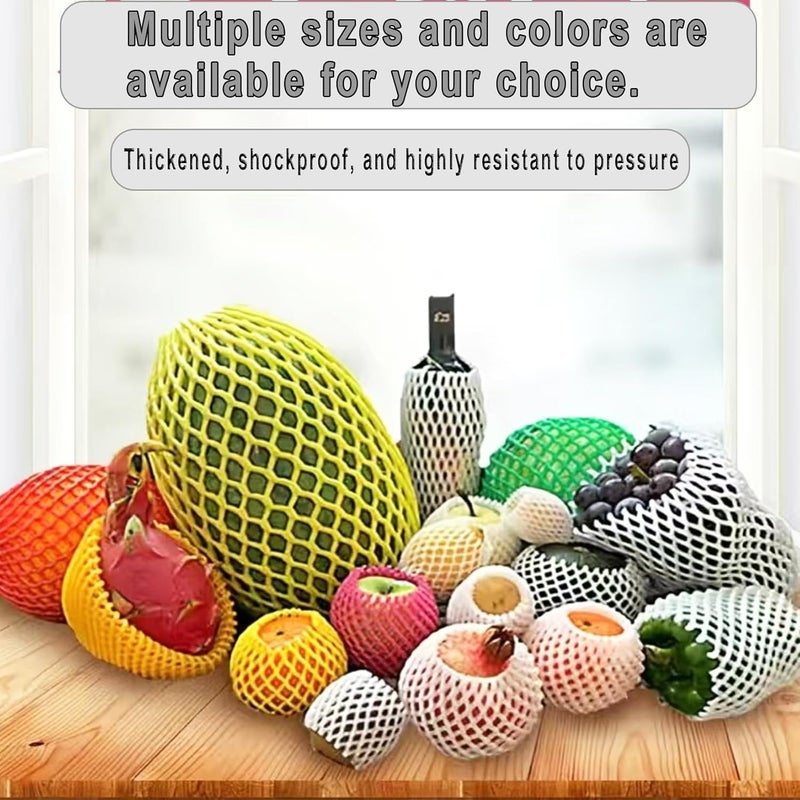 HanyHere 50 Pieces Fruit Protection Bags Foam Mesh Keep Safe Mesh Sleeves for Large Supermarkets, Fruit Shops (Yellow-10x6cm) - Image 5